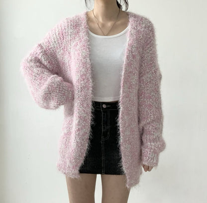 1B204 棉花糖鬚鬚感長版外套