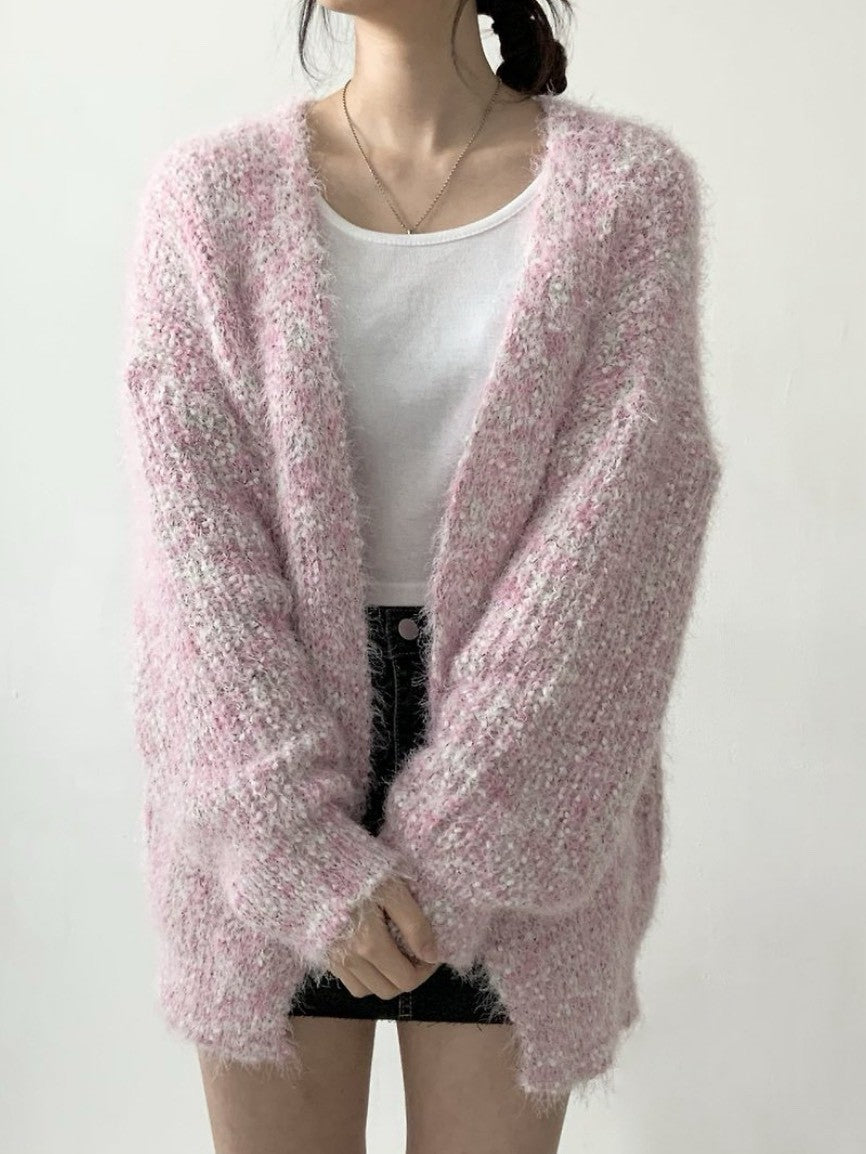 1B204 棉花糖鬚鬚感長版外套