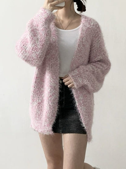 1B204 棉花糖鬚鬚感長版外套