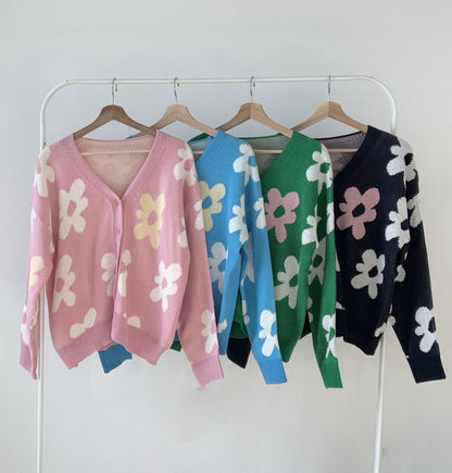 1B215 花朵針織外套