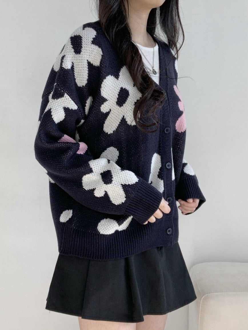 1B215 花朵針織外套