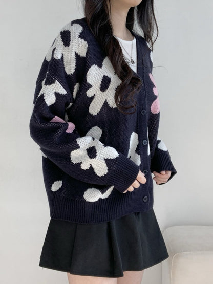 1B215 花朵針織外套