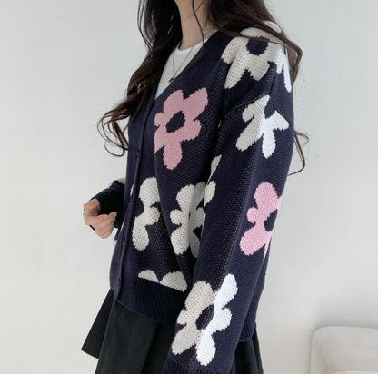1B215 花朵針織外套