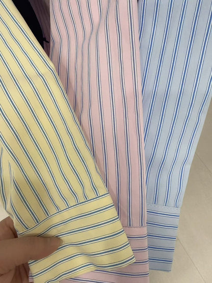 1C104 直紋襯衫+針織披肩