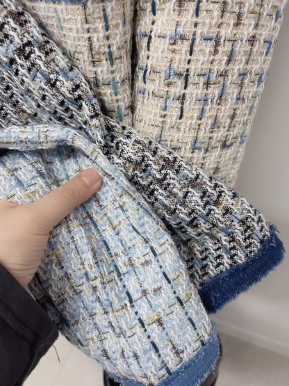 1C114 單寧邊格紋小香外套