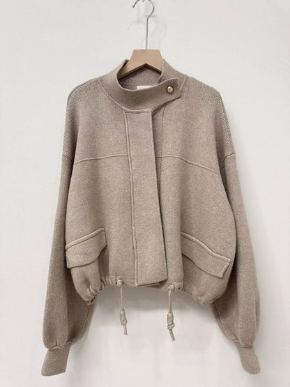 1C105 下抽繩剪裁針織夾克