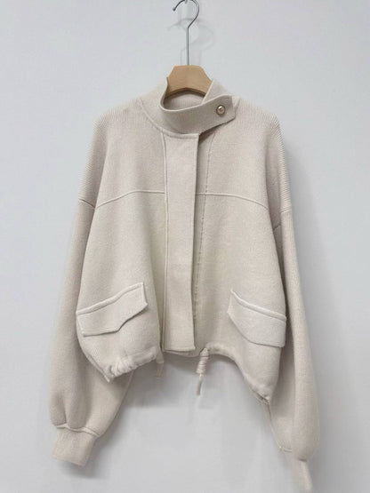 1C105 下抽繩剪裁針織夾克