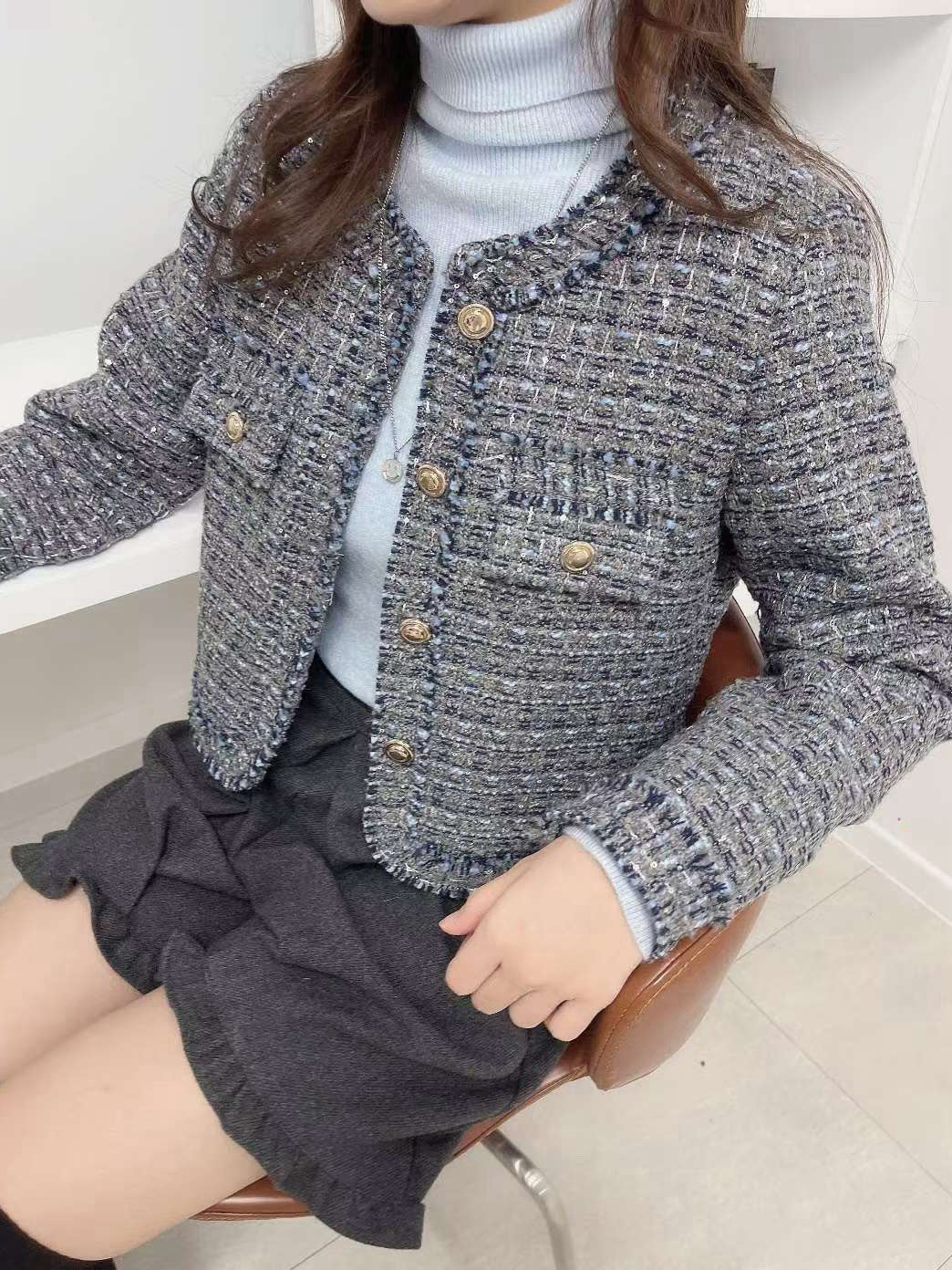 1C106 混色小香外套