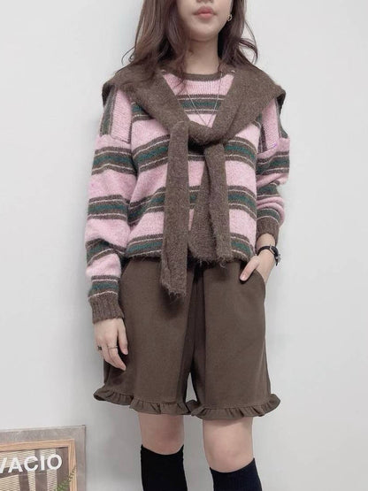 1C112 橫條毛衣+披肩