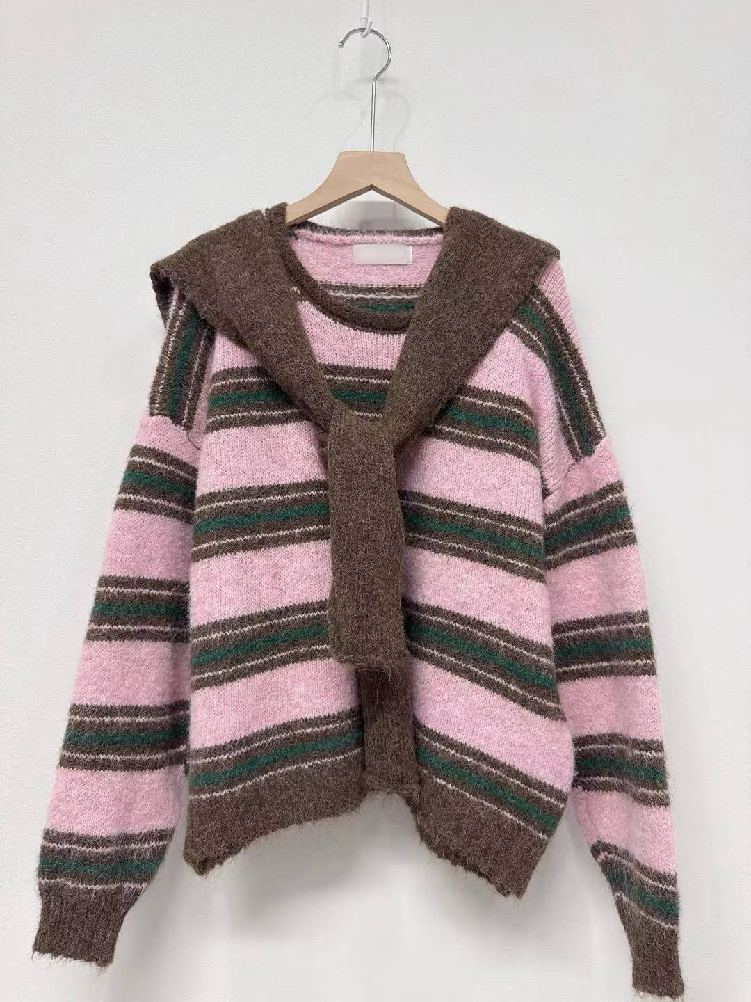 1C112 橫條毛衣+披肩