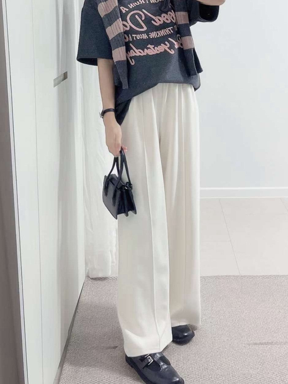 1C116 鬆緊腰長寬褲