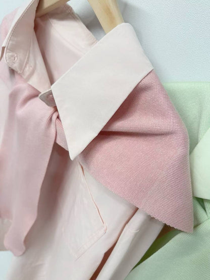 1C111 同色系襯衫+針織披肩