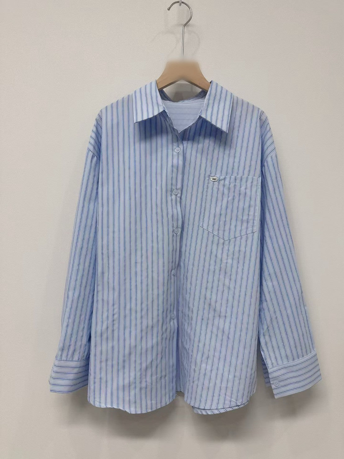 1C104 直紋襯衫+針織披肩