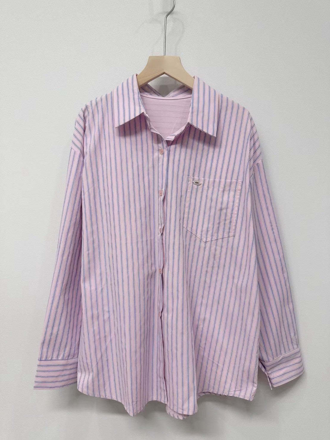 1C104 直紋襯衫+針織披肩