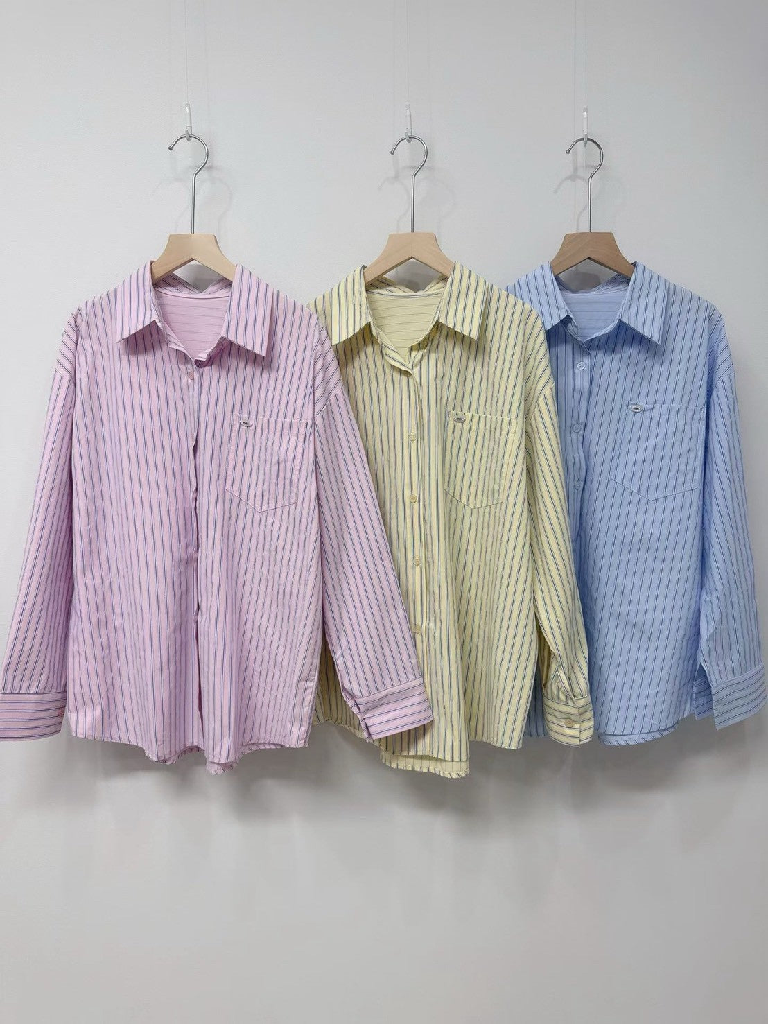 1C104 直紋襯衫+針織披肩