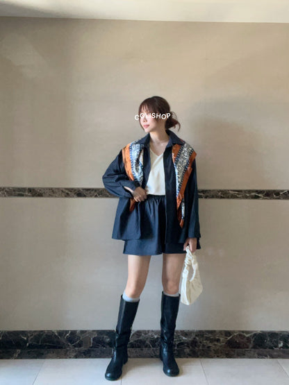 SC010 腰果花絲質大方巾