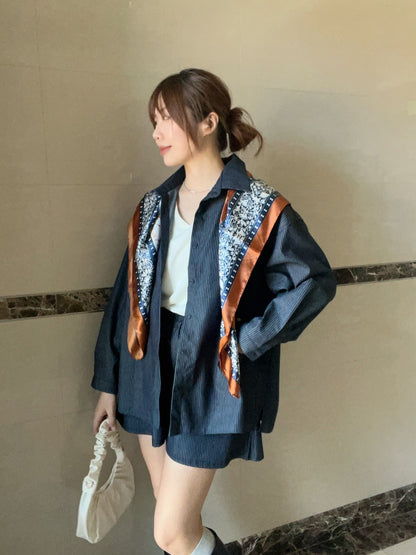 SC010 腰果花絲質大方巾