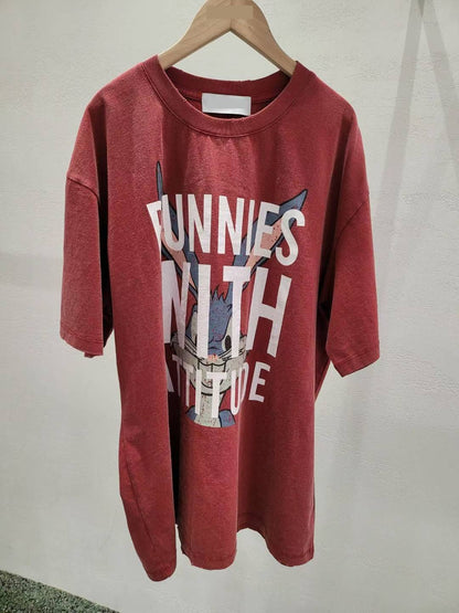 10A102 大兔兔字母長版短T