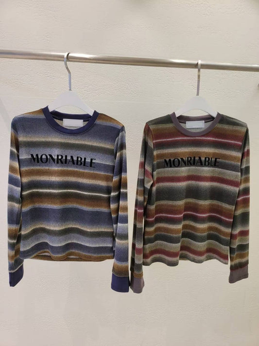 10A111 漸層橫條長T