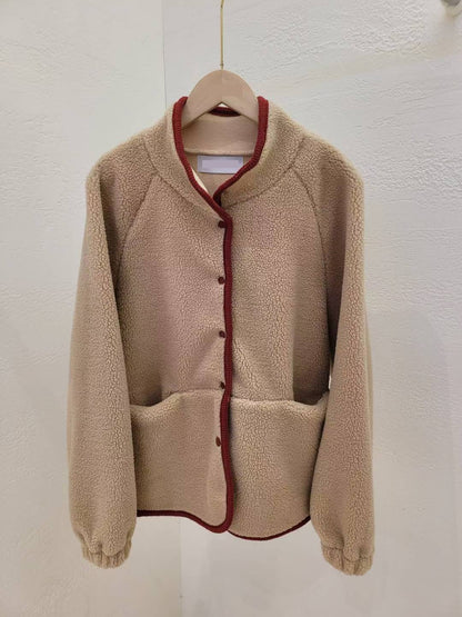 10A114 滾邊羔羊毛外套