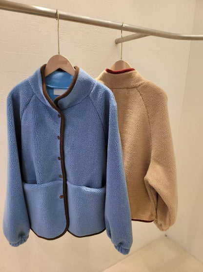 10A114 滾邊羔羊毛外套