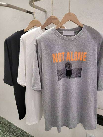 10A115 橘色字母照片長版短T