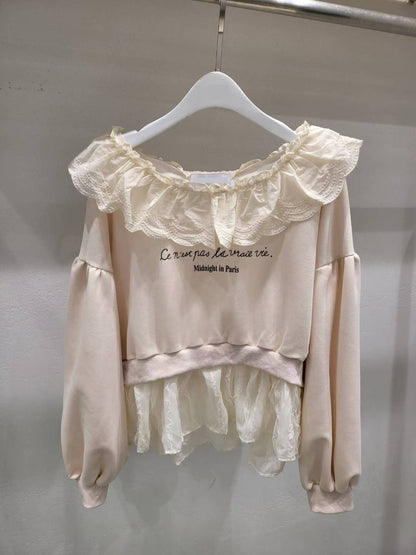 10A120 荷葉拼接字母衛衣