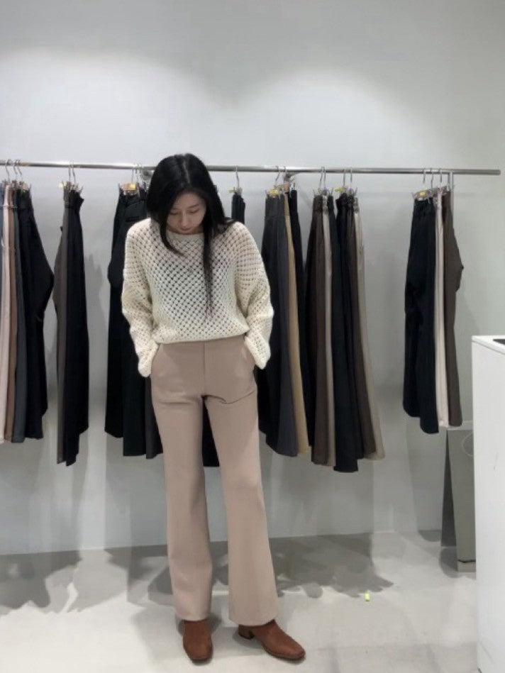 10D201 收腹款彈性小喇叭西裝褲