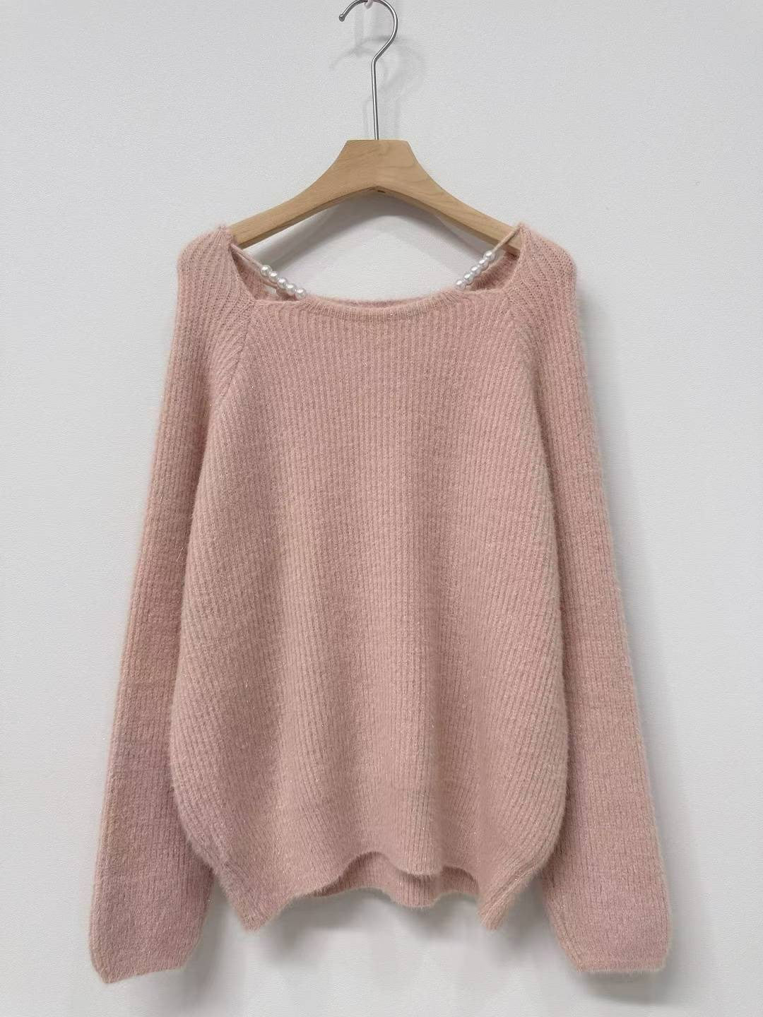 10D101 簍空珍珠領舒服毛衣