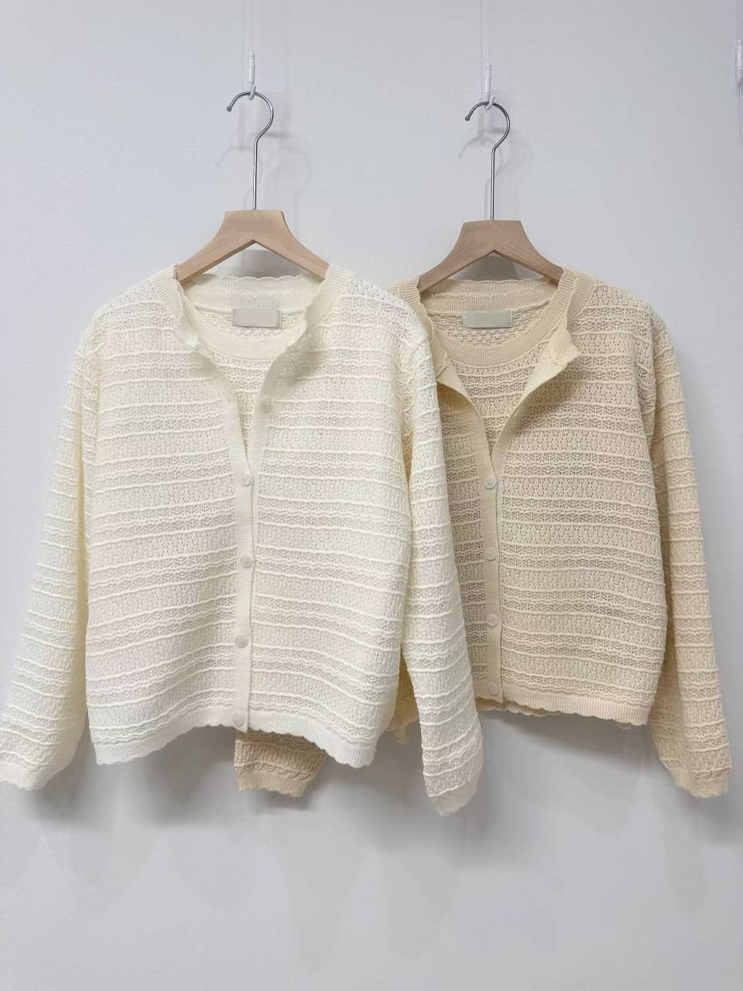 10D115 橫條織紋背心+外套 套裝