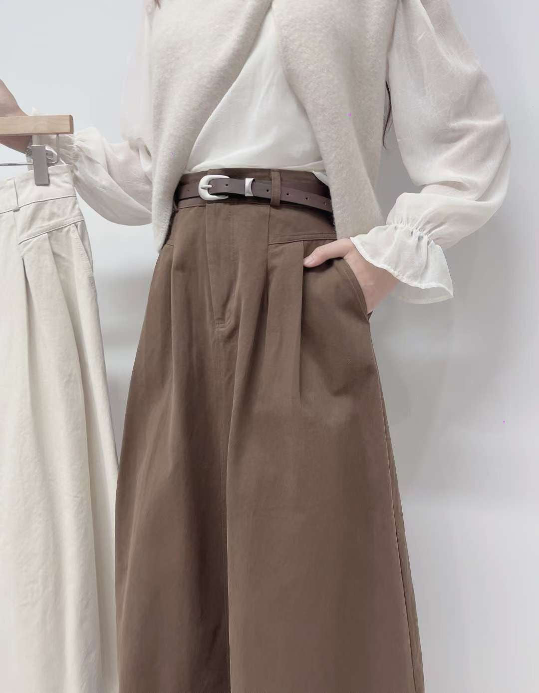 10D108 皮帶+長A字裙(後鬆緊腰)