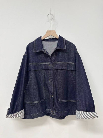 10D124 明線深色單寧外套