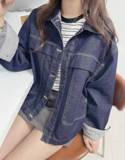 10D124 明線深色單寧外套