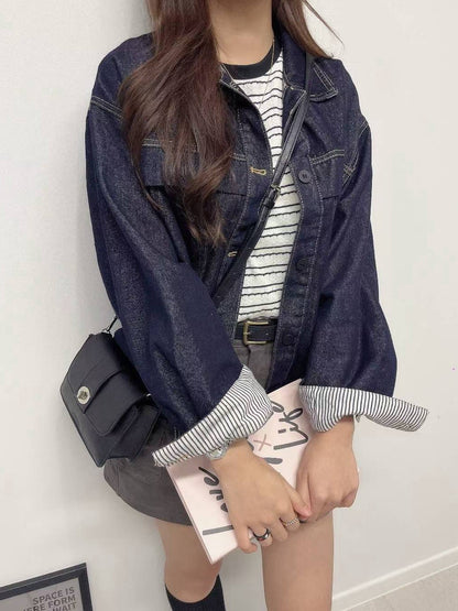 10D124 明線深色單寧外套