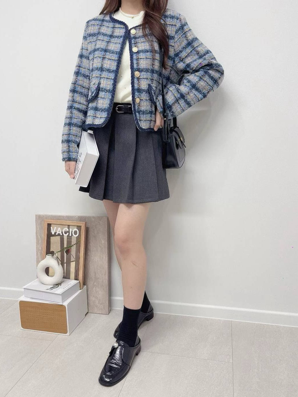 10D109 皮帶+百褶褲裙