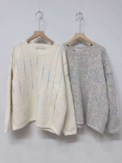 10D106 緞帶直紋舒服毛衣