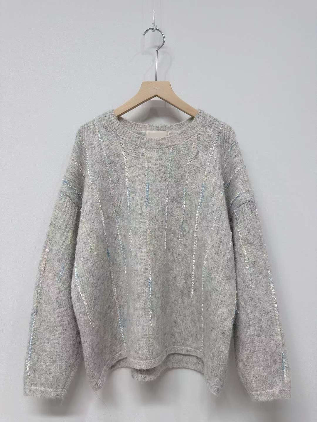 10D106 緞帶直紋舒服毛衣