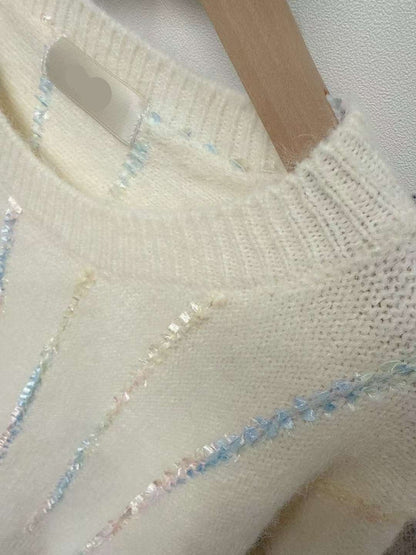 10D106 緞帶直紋舒服毛衣