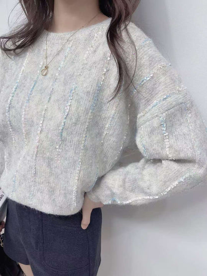 10D106 緞帶直紋舒服毛衣