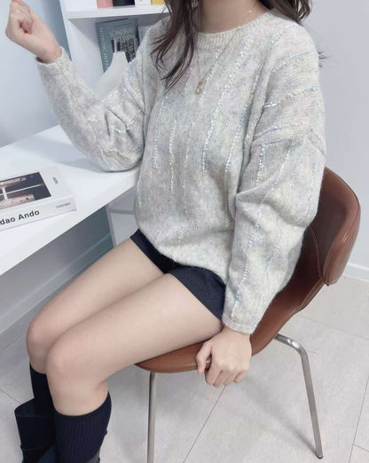 10D106 緞帶直紋舒服毛衣