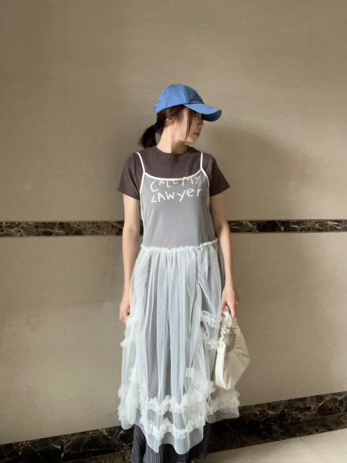 DS3513 細帶紗質長襯裙