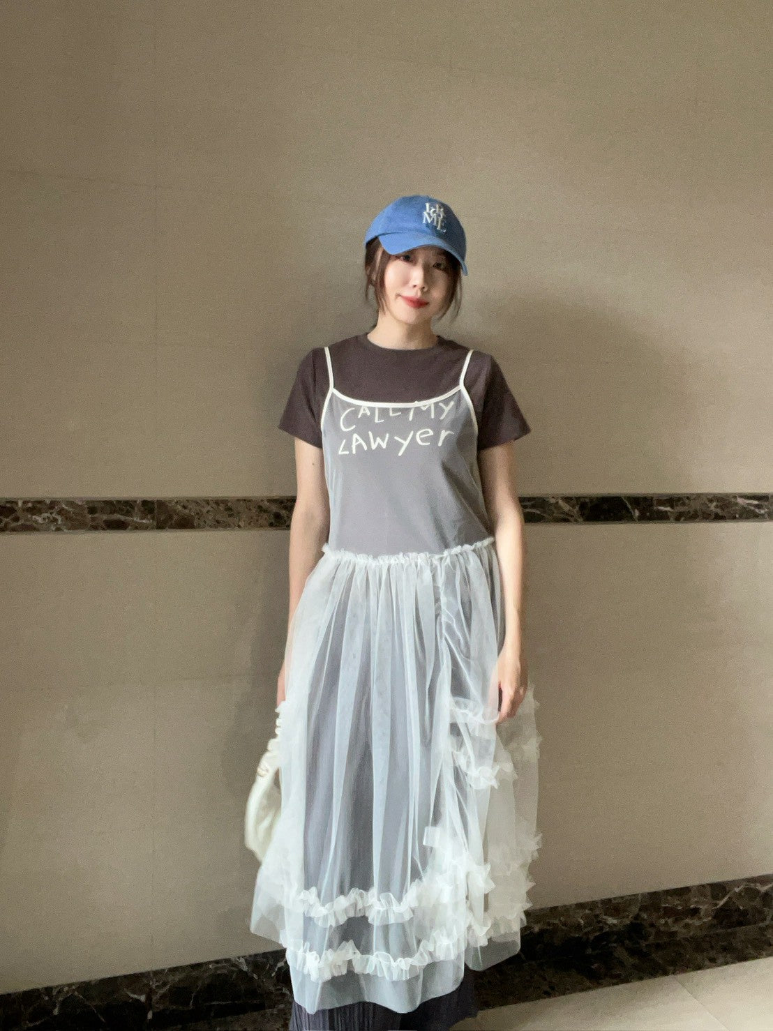 DS3513 細帶紗質長襯裙