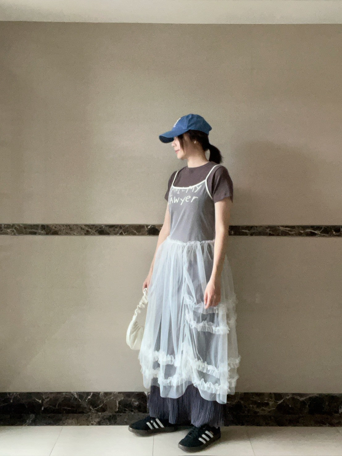 DS3513 細帶紗質長襯裙