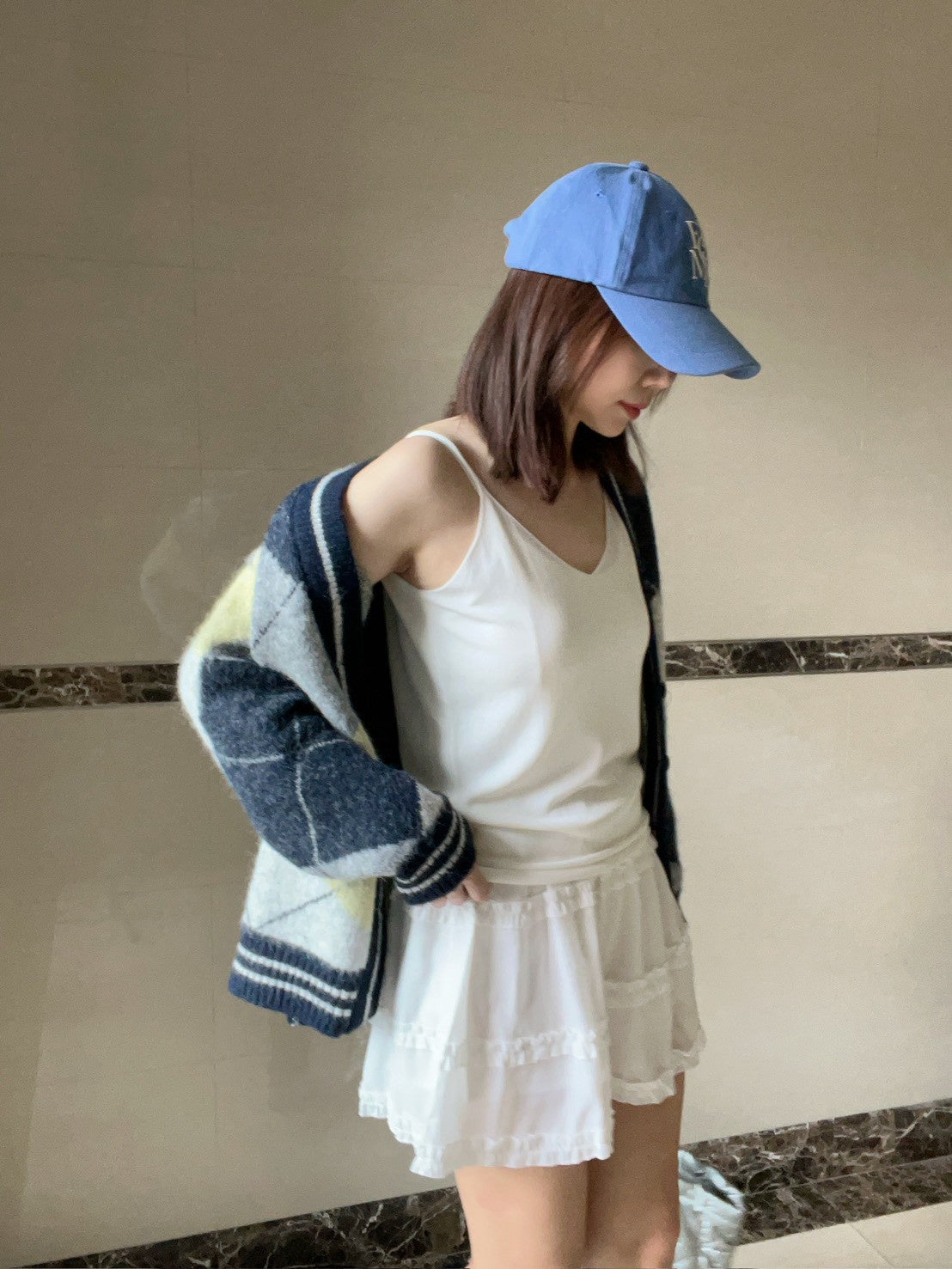 KS744 荷葉邊雪紡短褲裙