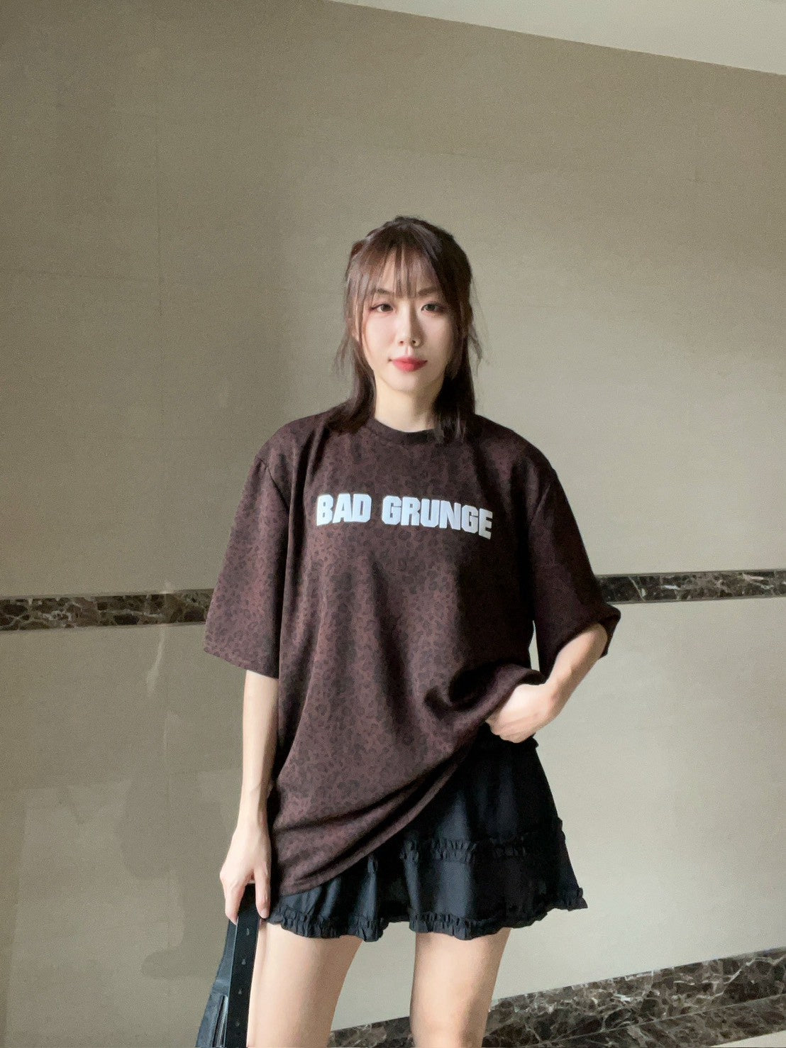 KS744 荷葉邊雪紡短褲裙