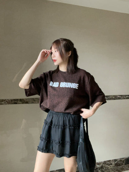 KS744 荷葉邊雪紡短褲裙