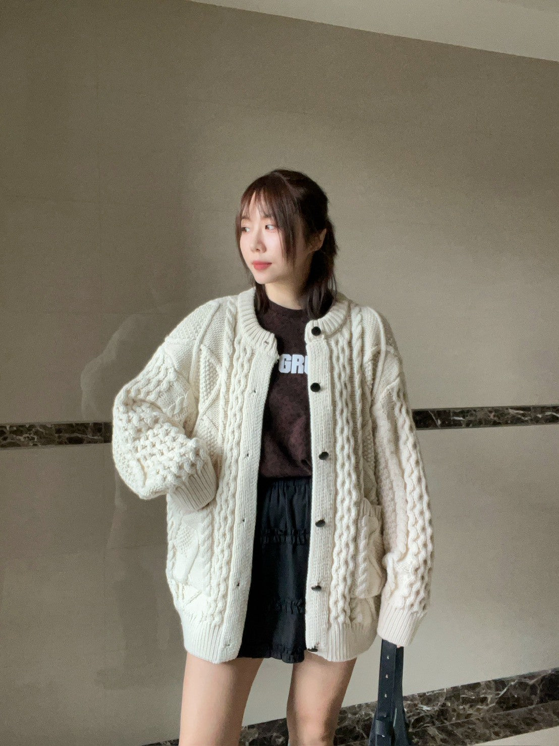 JK1878 立體織紋針織外套