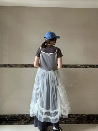 DS3513 細帶紗質長襯裙