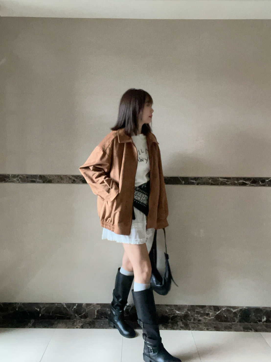 KS744 荷葉邊雪紡短褲裙