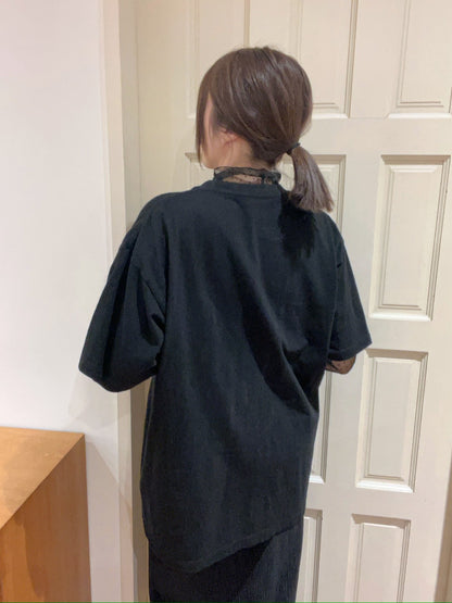 ST4527 點點網紗立領荷葉上衣